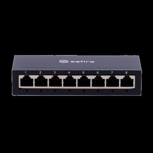 Safire Desktop Switch  - 8 Gigabit-Ports - Geschwindigkeit 10/100/1000 Mbps - Plug &amp Play - Energiesparende Technologie - Met