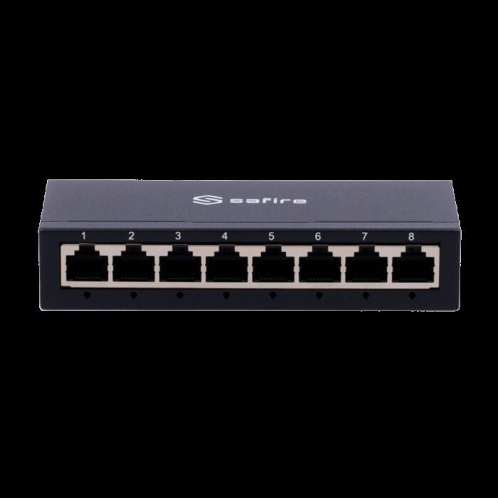 Safire Desktop Switch  - 8 Gigabit-Ports - Geschwindigkeit 10/100/1000 Mbps - Plug &amp Play - Energiesparende Technologie - Met