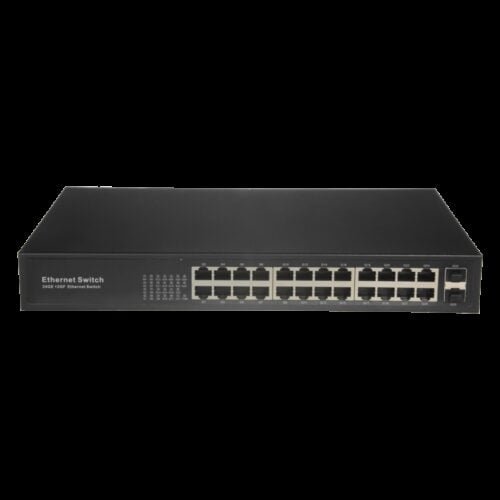 Switch - 24 Ports RJ45 + 2 SFP GIGA - Portgeschwindigkeit 10/100/1000 Mbps - Maximal 20W  - Plug &amp Play - Energiesparende Tec