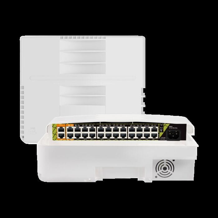 Switch PoE-Schalter für Außenbereich - 22 RJ45 PoE+ 2 RJ45 Hi-PoE - 2 RJ45 Uplink - 22 x 10/100 Mbps - 4 x Gigabit - Bis zu 300