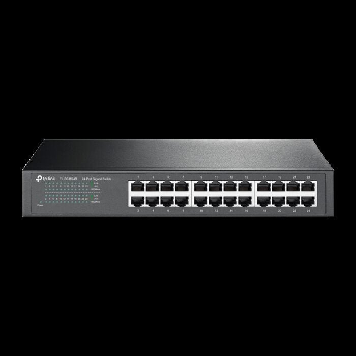 TP-LINK - Gigabit-Desktop-Switch - 24 Ports RJ45 - Geschwindigkeit 10/100/1000 Mbps - Plug &amp Play - Rackfähig