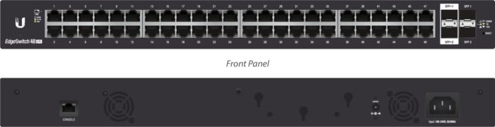 Ubiquiti EdgeSwitch 48 / Lite / 48 Gigabit RJ45 Ports / 2 SFP+ Ports / 2 SFP Ports / 1 Serial Port / ES-48-Lite