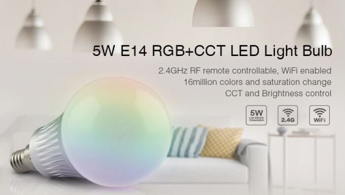 Synergy 21 LED Retrofit E14 5W RGB-WW Lampe mit Funk und WLAN *Milight/Miboxer*