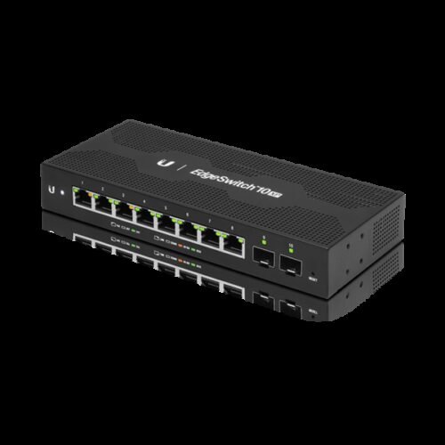 Ubiquiti EdgeSwitch 10 / 8 Gigabit RJ45 Ports / 2 SFP Ports / 8 POE Passthrough / ES-10XP