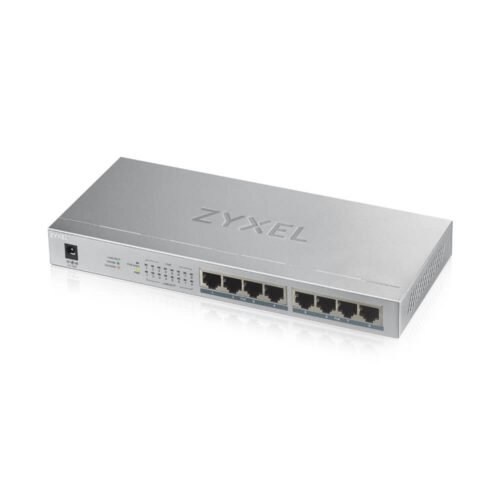 Zyxel Switch unmanaged Layer2 8 Port &bull 8x 1 GbE &bull PoE Budget 60 Watt &bull 8x PoE at &bull Desktop &bull Lüfterlos &bull