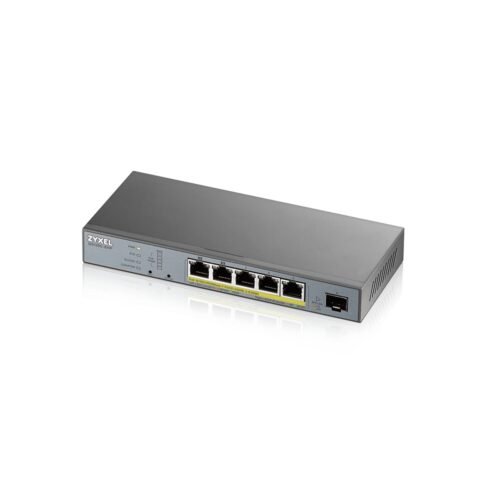 Zyxel Switch smart managed Layer2 6 Port &bull 5x 1 GbE &bull PoE Budget 60 Watt &bull 5x PoE at &bull 1x SFP &bull Desktop &bul