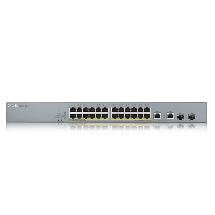 Zyxel Switch smart managed Layer2 26 Port &bull 24x 1 GbE &bull PoE Budget 375 Watt &bull 24x PoE at &bull 2x 1 Gb Combo &bull 1 - Image 2