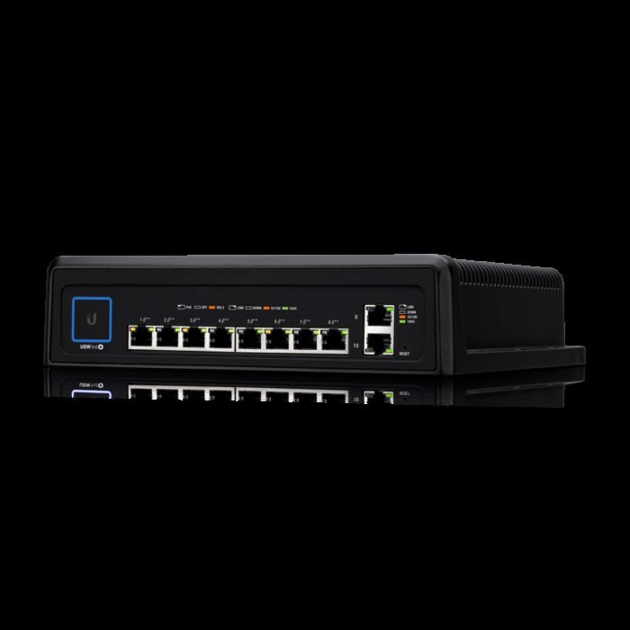 Ubiquiti UniFi Industrial / 10 Port / 450 W / 8xPoE++ / 2xRJ45 Gigabit / Lüfterlos / Switch USW-Industrial