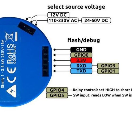 Shelly · Relais · "1" · WLAN Schaltaktor · 1x 16A