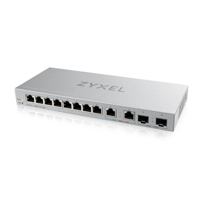 Zyxel Switch smart managed Layer2 12 Port &bull 8x 1 GbE &bull 2x 2.5 GbE &bull 2x SFP+ &bull Desktop &bull Lüfterlos &bull XGS1