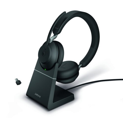 Jabra Evolve2 65 Link380c MS Stereo Stand Black