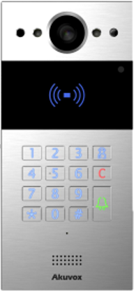 Akuvox TFE R20K Slim SIP Intercom with Keypad and RF card reader *Flush Mount Bundle* *silver*