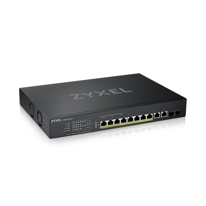 Zyxel Switch smart managed Layer2 12 Port &bull 10x 10 GbE &bull PoE Budget 375 Watt &bull 8x PoE bt &bull 2x SFP+ &bull 19" &bu