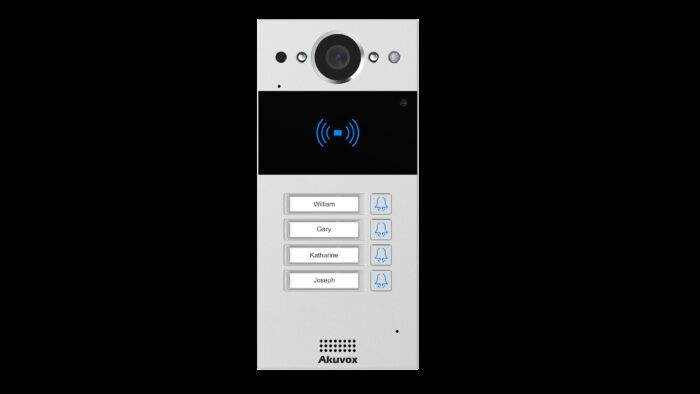 Akuvox TFE R20BX4IP Door SIP Intercom with four (4) Button (Video & Card reader) *FlushMount Bundle*