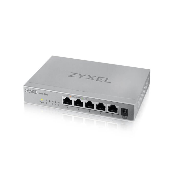 Zyxel Switch unmanaged Layer2 5 Port &bull 5x 2.5 GbE &bull Desktop &bull Lüfterlos &bull MG-105