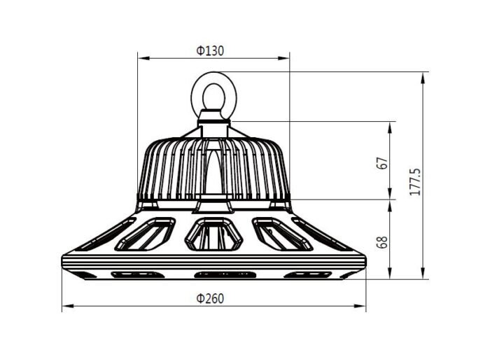 Synergy 21 LED Spot Pendelleuchte UFO 100W für Industrie/Lagerhallen nw 120° - Image 6