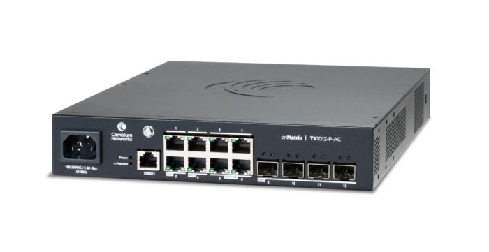 Cambium Networks cnMatrix TX 1012-P-AC - 200W POE Switch 8 x 1gbps & 4 SFP+ - Image 3