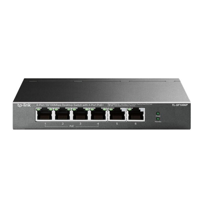 TP-Link - TL-SF1006P - 6-Port 10/100 Mbps Desktop Switch with 4-Port P