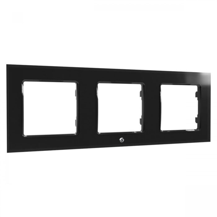 Shelly · Unterputz Zubehör · "Wall Frame 3" · Wandtaster Rahmen 3-fach · Schwarz