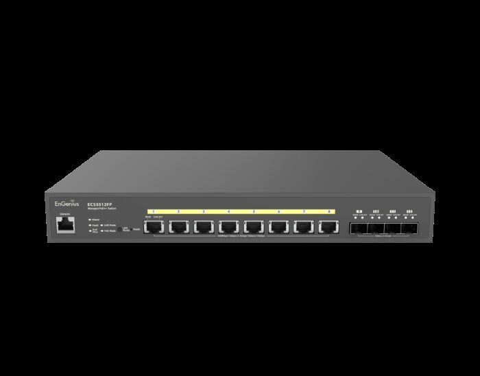 EnGenius Switch full managed Layer2+ 12 Port &bull 8x 10 GbE &bull PoE Budget 420W &bull 8x PoE bt &bull 4x SFP+ &bull 13" &bull - Image 3