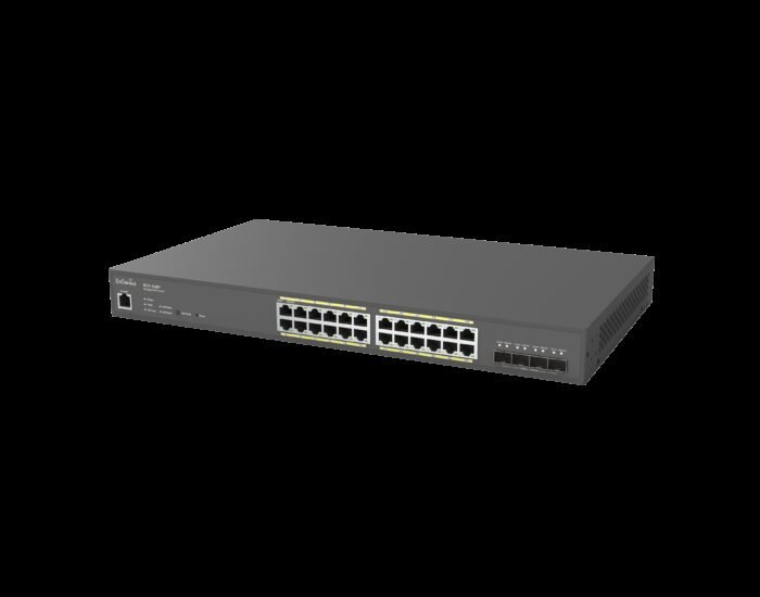 EnGenius Switch full managed Layer2+ 28 Port &bull 24x 1 GbE &bull PoE Budget 240W &bull 24x PoE at &bull 4x SFP+ &bull 19" &bul