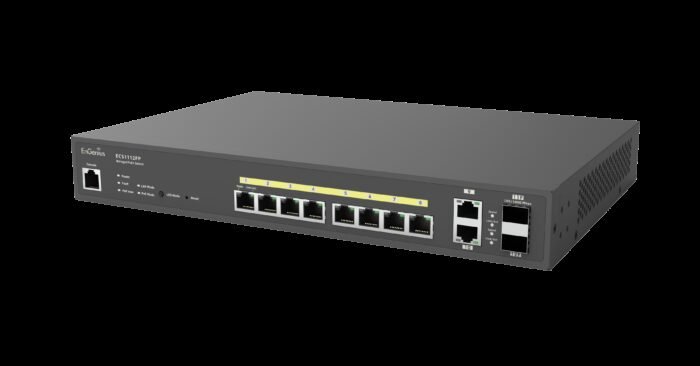 EnGenius Switch full managed Layer2+ 12 Port &bull 8x 1 GbE &bull PoE Budget 130W &bull 8x PoE at &bull 2x GbE