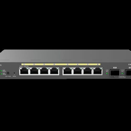 EnGenius Switch full managed Layer 2+ 10 Port &bull 8x 1 GbE &bull PoE Budget 55W &bull 8x PoE at &bull 2x SFP &bull Desktop-Swi