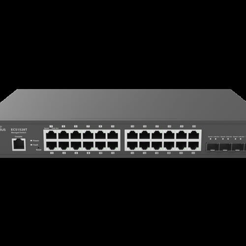 EnGenius Switch full managed 28 Port &bull 24x 1 GbE &bull 4x SFP+ &bull 13" &bull Lüfterlos &bull ECS1528T &bull EnGenius Cloud