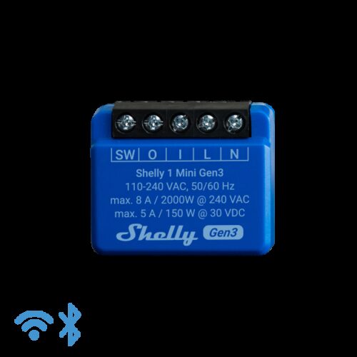 Shelly · Unterputz · "1 Mini Gen. 3" · Relais · max 8A · 1 Kanal · WLAN · BT
