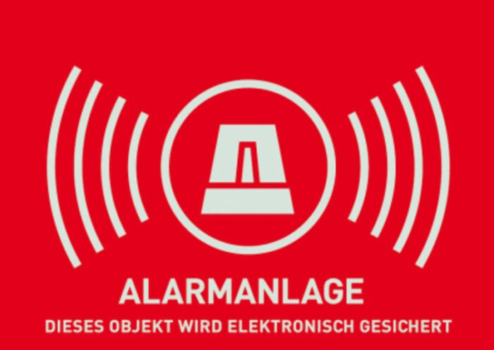 Warnaufkleber (UK) Alarm 74 x 52