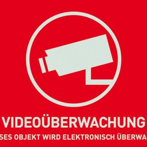 Warn-Aufkleber - Video (74x52