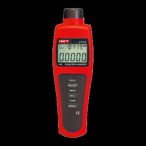 Handlicher digitaler Tachometer - Bis zu 99999 U/min - Hintergrundbeleuchtete LCD-Display der 100000 Zählungen - PC-Anschluss üb