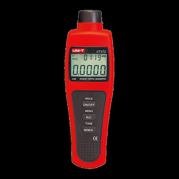 Handlicher digitaler Tachometer - Bis zu 99999 U/min - Hintergrundbeleuchtete LCD-Display der 100000 Zählungen - PC-Anschluss üb