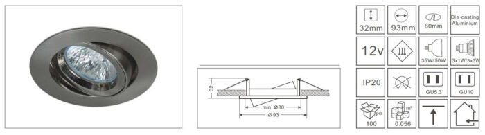 Synergy 21 LED Retrofit GU10 / GX5, 3 Deckeneinbausatz D08-weiß - Image 3