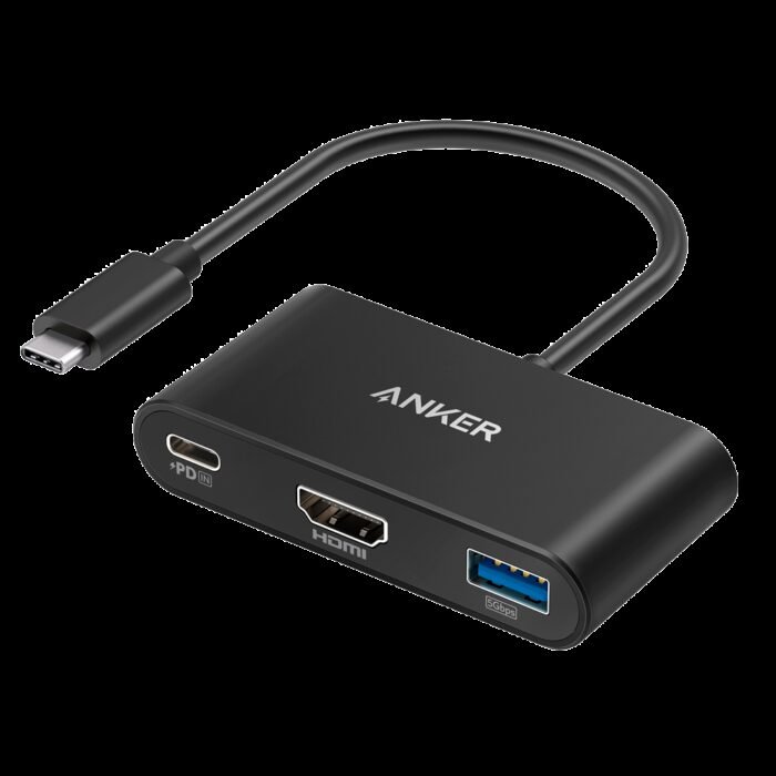 Anker - USB-C Hub 3 in 1 - Unterstützt das Aufladen von PD100W - Datenübertragung von 5Gbps - Unterstützt Auflösung 4K@30Hz  - 1