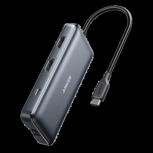 Anker - USB-C Hub 8 in 1 - Unterstützt das Aufladen von PD100W - Datenübertragung von 5Gbps - Unterstützt Auflösung 4K@60Hz - 2x