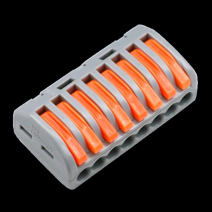 Safire -  Conector de Cable - 1 Entrada y 7 Salidas  - Calibre del cable 28 ~ 12AWG - Sección 0.08 m²~ 4 mm² - 10 unidades