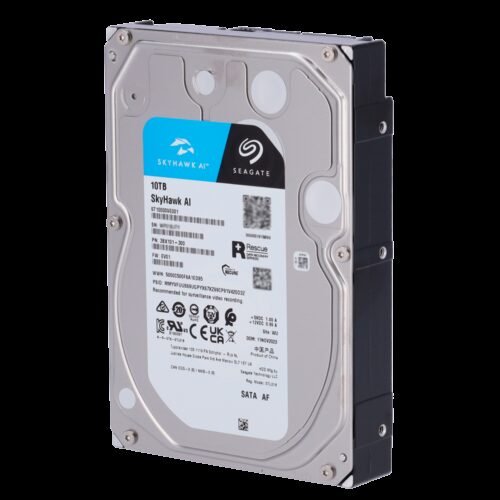 Seagate Skyhawk Festplatte - Kapazität 10 TB - SATA-Schnittstelle 6 GB/s - Bis zu 32 Übertragungen von künstlicher Intelligenz -