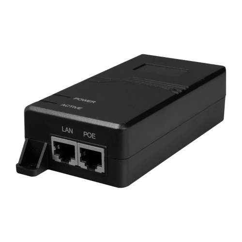 PoE-Injektor - Eingabe/Ausgabe RJ45 10/100/1000 Mbps - Leistung 60 W - Maximale Entfernung 100 m - PoE/PoE+/Hi-PoE IEEE802.3af/a