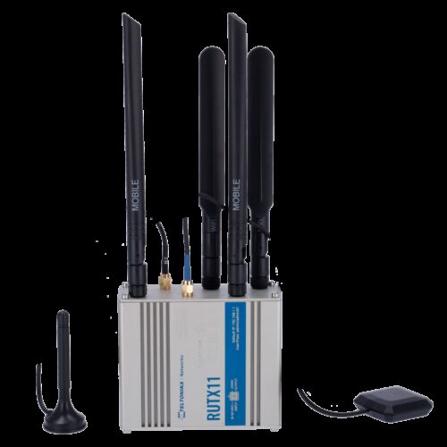 Teltonika Router 4G Industriell - Dual SIM 4G Kategorie 6 - WLAN 5 - Bluetooth LE 4.0 - GNSS-Positionierung - 4 Ethernet Anschlü
