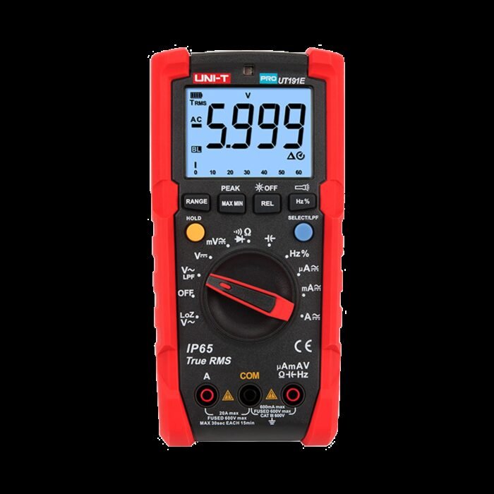 True RMS Industrielles Digitalmultimeter - IP65 und eine Fallfestigkeit bis 2 m - DC- und AC-Messung bis zu 600V / 20 A - Integr