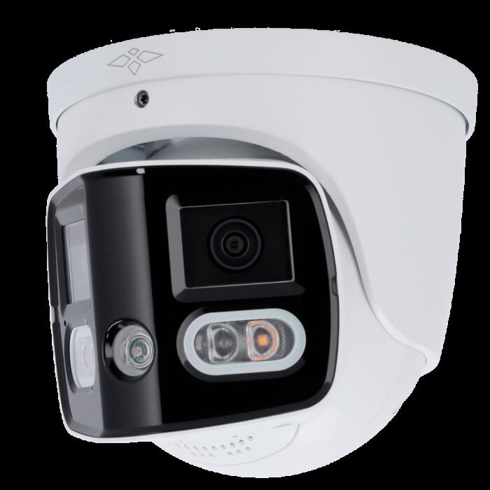 Cámara Turret IP X-Security 8 Megapíxel - Active Deterrence | SMD 4.0 - 2 Lentes 2.8 mm / Dual Light 20m - WDR 120 dB | Micrófon