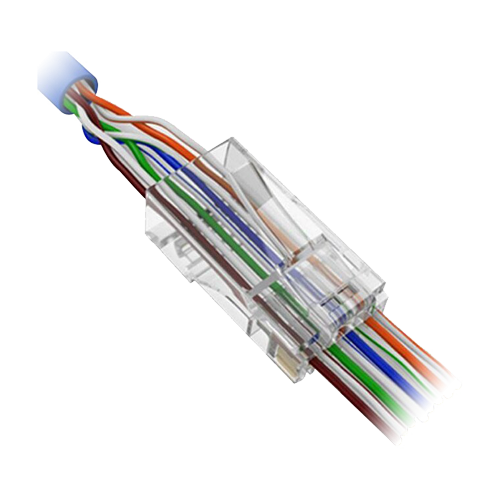 Stecker RJ45 zum Crimpen - Sonderkategorie 5 - Frontöffnung für einfache Installation - 8P8C - 50 einheiten (Preis pro Einheit)