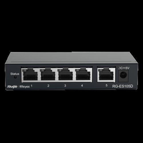 Reyee Switch Desktop - Metallgehäuse - 5 Ports RJ45 - Geschwindigkeit 10/100 Mbps - Plug and Play - Energiesparende Technologie