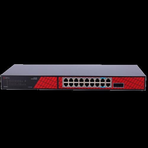 Safire Switch Hi-PoE - 16 PoE-Anschlüsse + 2 SFP + 2 RJ45 - Geschwindigkeit der Gigabit-Anschlüsse 10/100/1000Mbps - 14 PoE+-Por