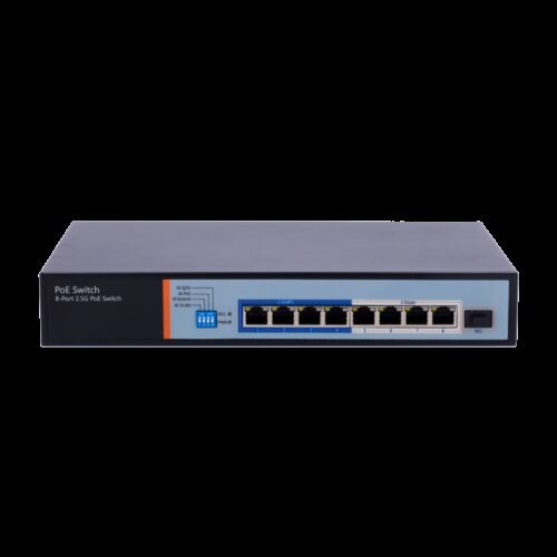 Hi-PoE-Switch - 8 PoE + Anschlüsse 1 Uplink SFP 10G  - Geschwindigkeit der Multi-Gigabit-Anschlüsse 2