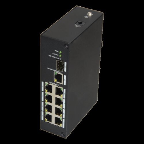 X-Security - Industrieschalter - 8 Anschlüsse RJ45 + 1 Uplink GIGA + 1 SFP - Geschwindigkeit 10/100 Mbps - Plug &amp Play - Ener