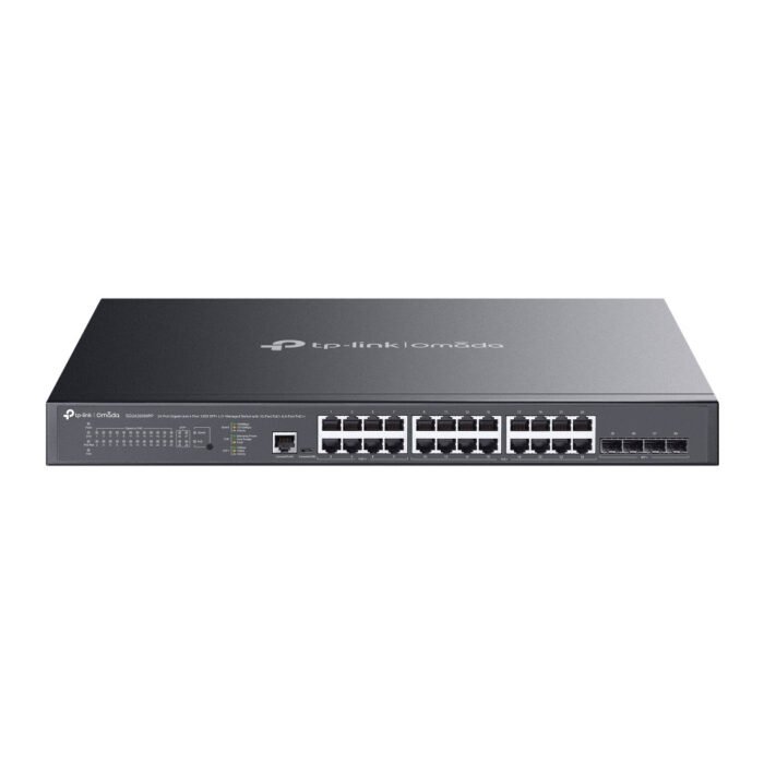 TP-Link Switch full managed Layer2+ 28 Port &bull 24x 1 GbE &bull 4x SFP+ &bull PoE Budget 500Watt &bull 8x PoE bt &bull 16x PoE