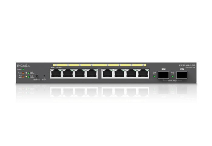 EnGenius Switch full managed Layer 2+ 10 Port &bull 8x 1 GbE &bull PoE Budget 110W &bull 8x PoE at &bull 2x SFP &bull Desktop-Sw - Image 2