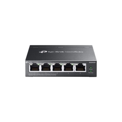 TP-Link Switch full managed Layer2 5 Port &bull 5x 1 GbE &bull PoE Budget 65 Watt &bull 4x PoE at &bull Lüfterlos